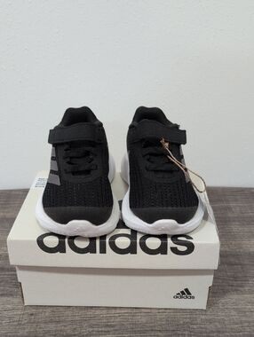 adidas Kids Black and White Lightweight Trainer Sneakers